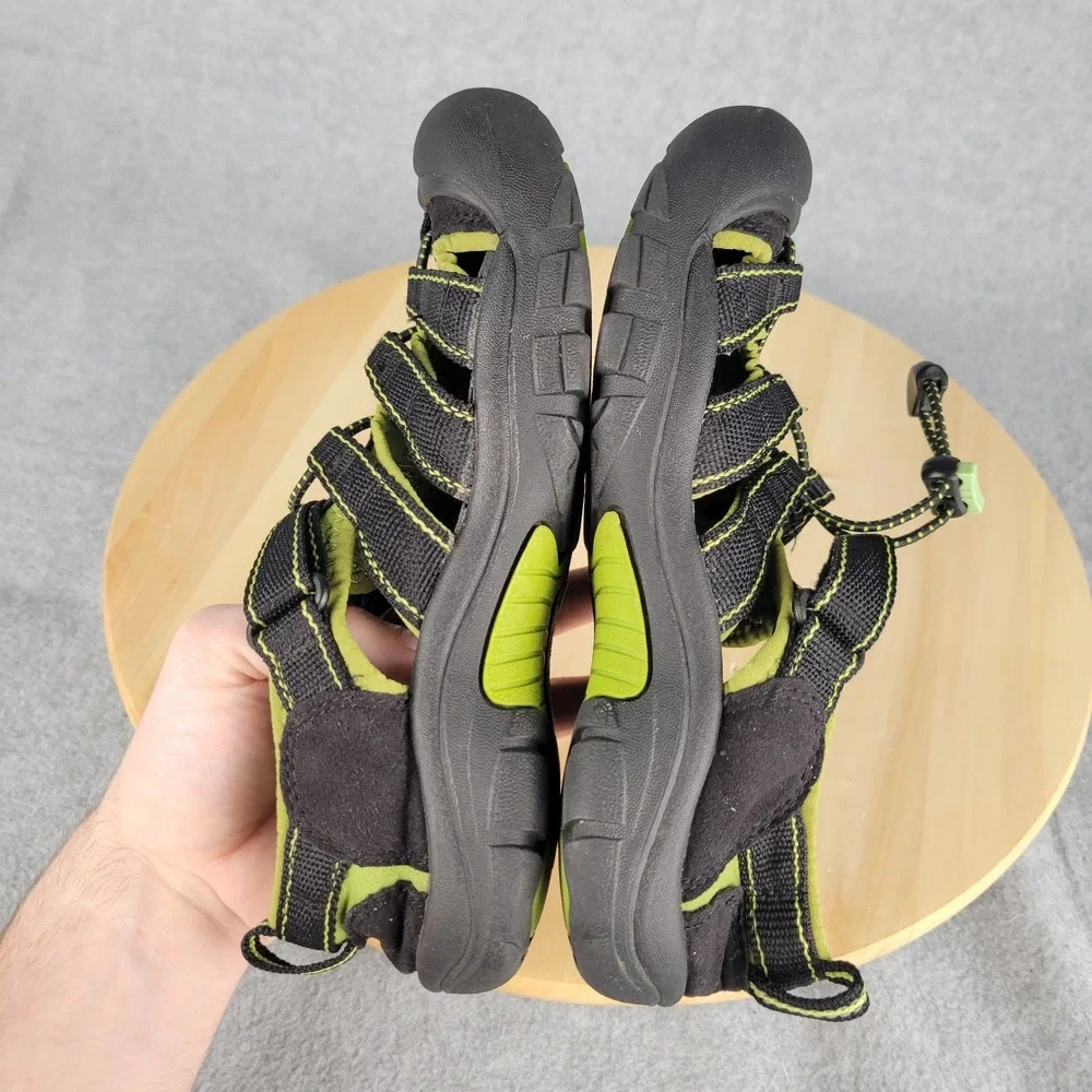 Keen Sandals Youth 3 Newport H2 Black Green Water Hike Camp Shoes Outdoor‎ Kids